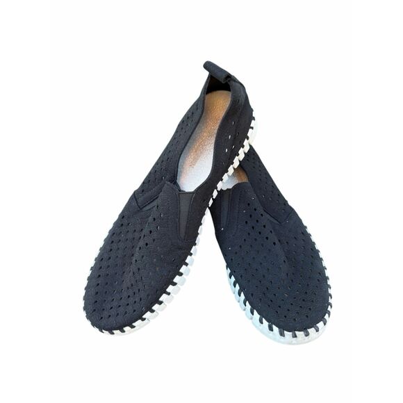 llse Jacobsen Tulip Sneaker Size 38 Perforated Slip On Shoes Size in Black - Picture 5 of 7